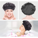 Para Dormir Cozinha Banho：Touca de Cetim Ant Frizz Com Faixa Larga