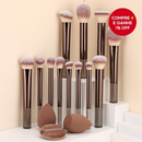12 Pçs + 3 Esponjas Set Conjunto De Pincéis De Maquiagem Profissional