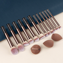12 Pçs + 3 Esponjas Set Conjunto De Pincéis De Maquiagem Profissional