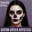 Batom Gótico Artístico, Preto, Branco ou Roxo, Maquiagem Criativa, Cosplay e Festas Temáticas