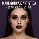 Batom Gótico Artístico, Preto, Branco ou Roxo, Maquiagem Criativa, Cosplay e Festas Temáticas