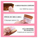 Kit 4 Peças Conjunto Pincel Esponja de Maquiagem, 2 Pincéis Para Base + 2 Esponjas De Maquiagem, Uso Úmido E Seco