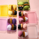 Kit 4 Peças Conjunto Pincel Esponja de Maquiagem, 2 Pincéis Para Base + 2 Esponjas De Maquiagem, Uso Úmido E Seco